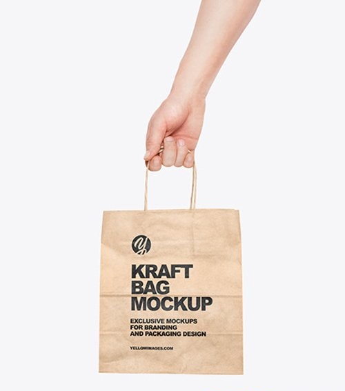 Hand w/ Paper Bag Mockup 58737