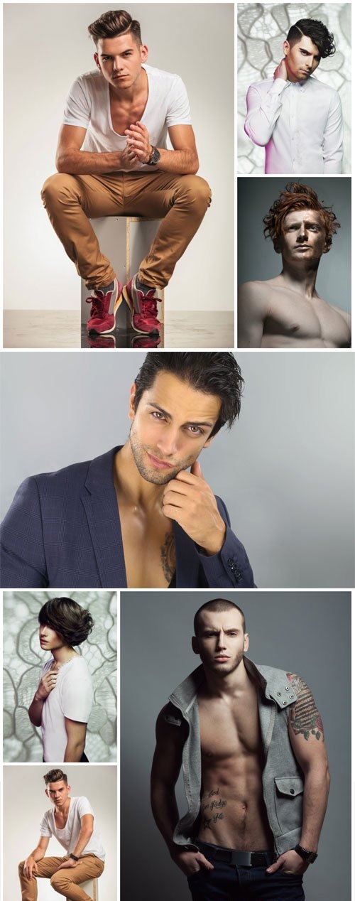 Handsome and stylish men stock photo