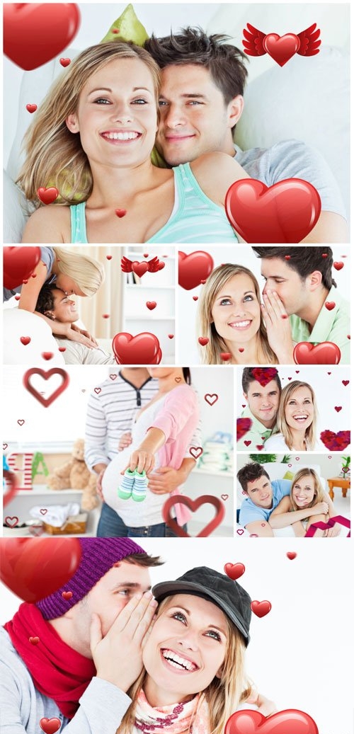 Happy couples in love stock photo