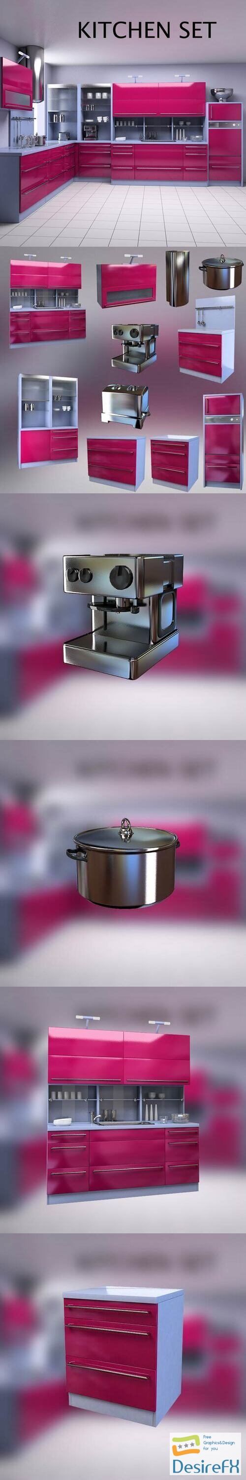 Kitchen Set P2 3D Model
