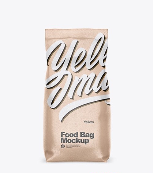 Kraft Paper Food Bag Mockup 48738