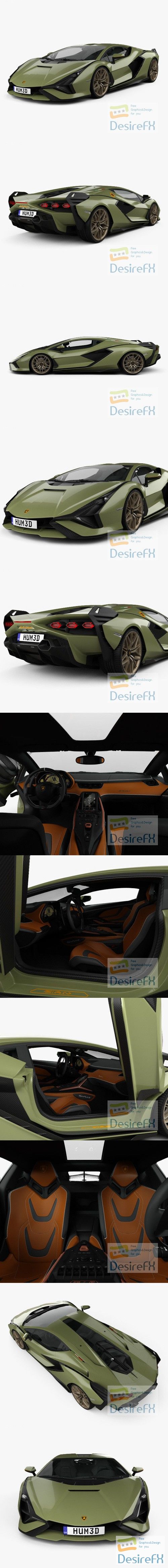 Lamborghini Sian with HQ interior 2020 3D Model