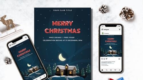 Merry Christmas Flyer & Instagram Post Design