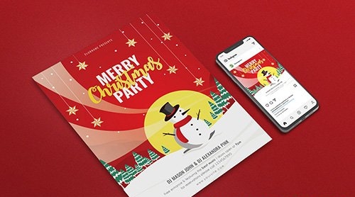 Merry Christmas Party Flyer & Banner Design