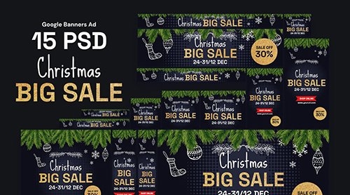 Merry Christmas Sale Banners Ad HLREVFK