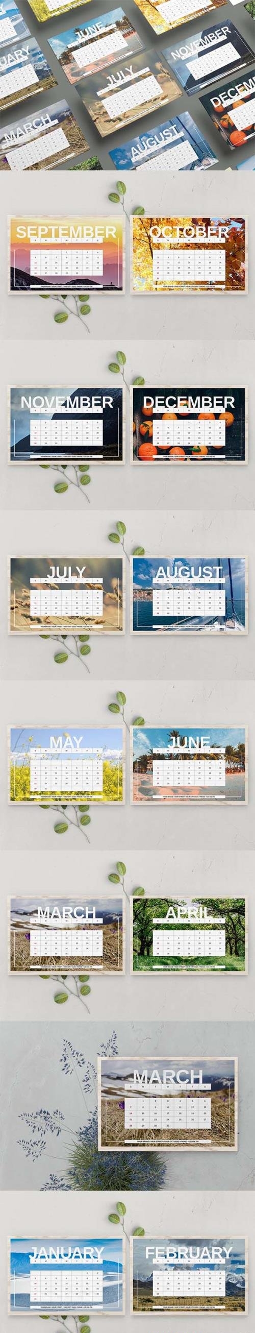 Nature Desk Calendar Template 2021