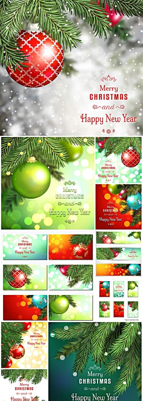 New Year and Christmas illustrations in vector - 12