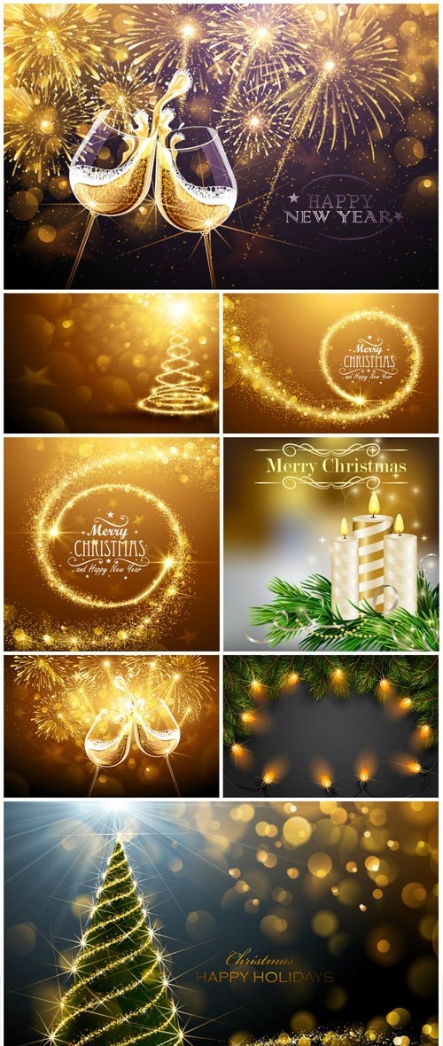 New Year and Christmas illustrations in vector - 14