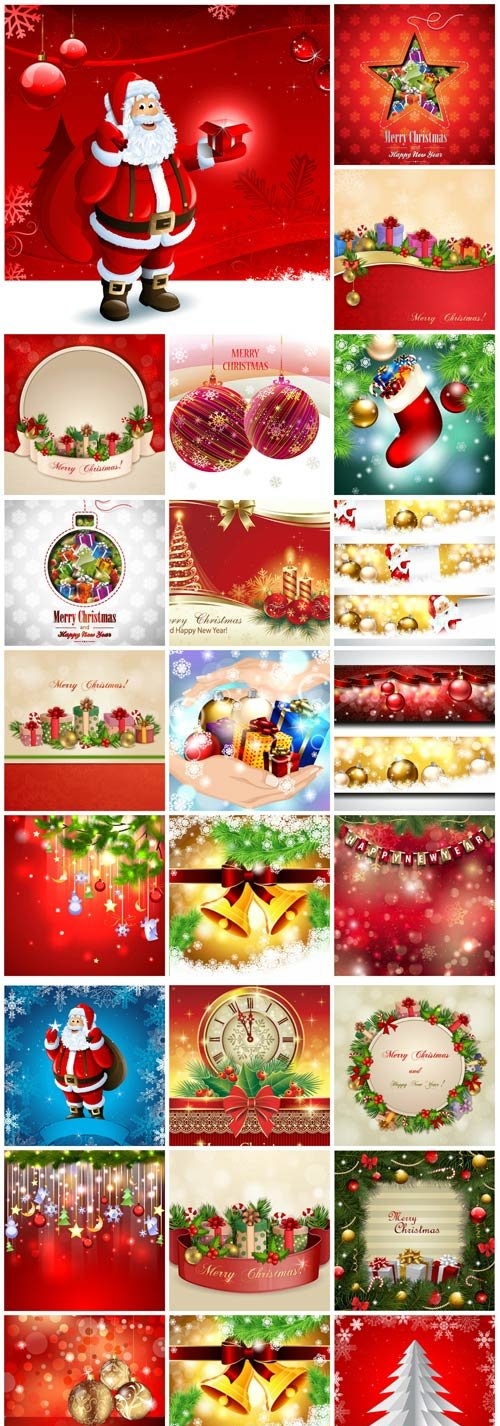 New Year and Christmas illustrations in vector - 21