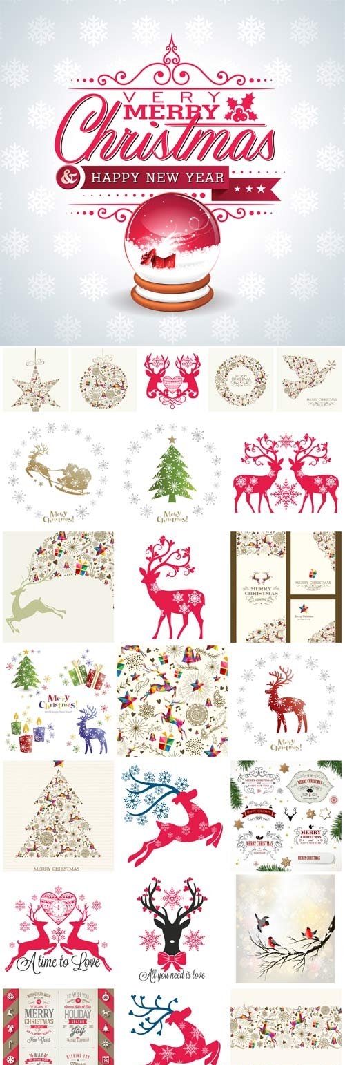 New Year and Christmas illustrations in vector - 3