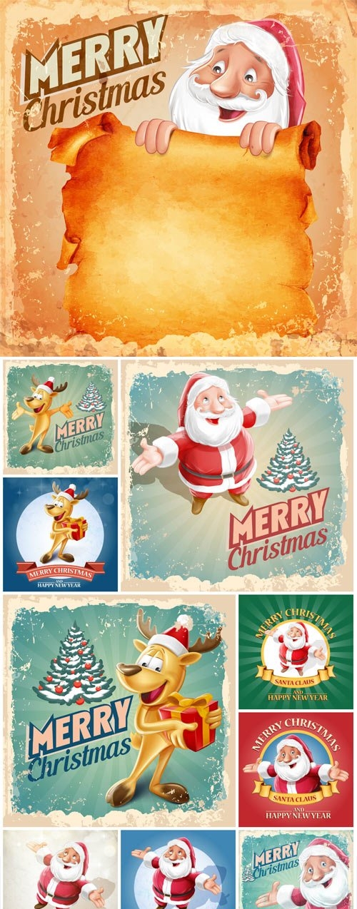 New Year and Christmas illustrations in vector - 32