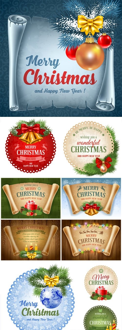 New Year and Christmas illustrations in vector - 39