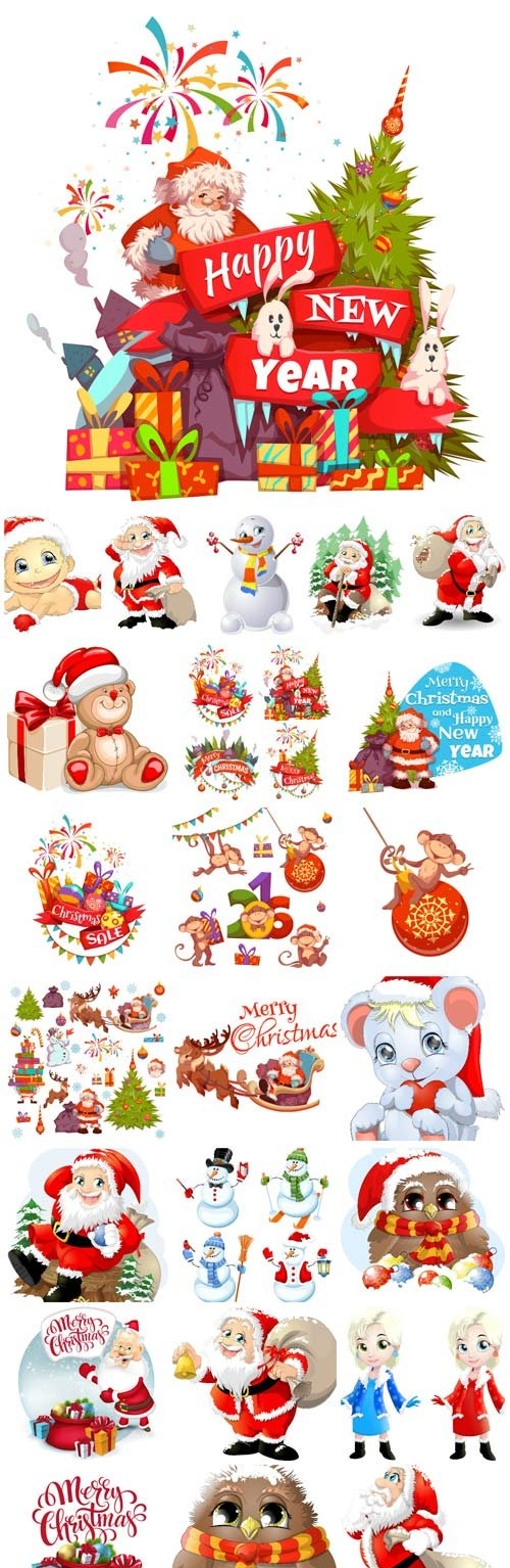 New Year and Christmas illustrations in vector - 42