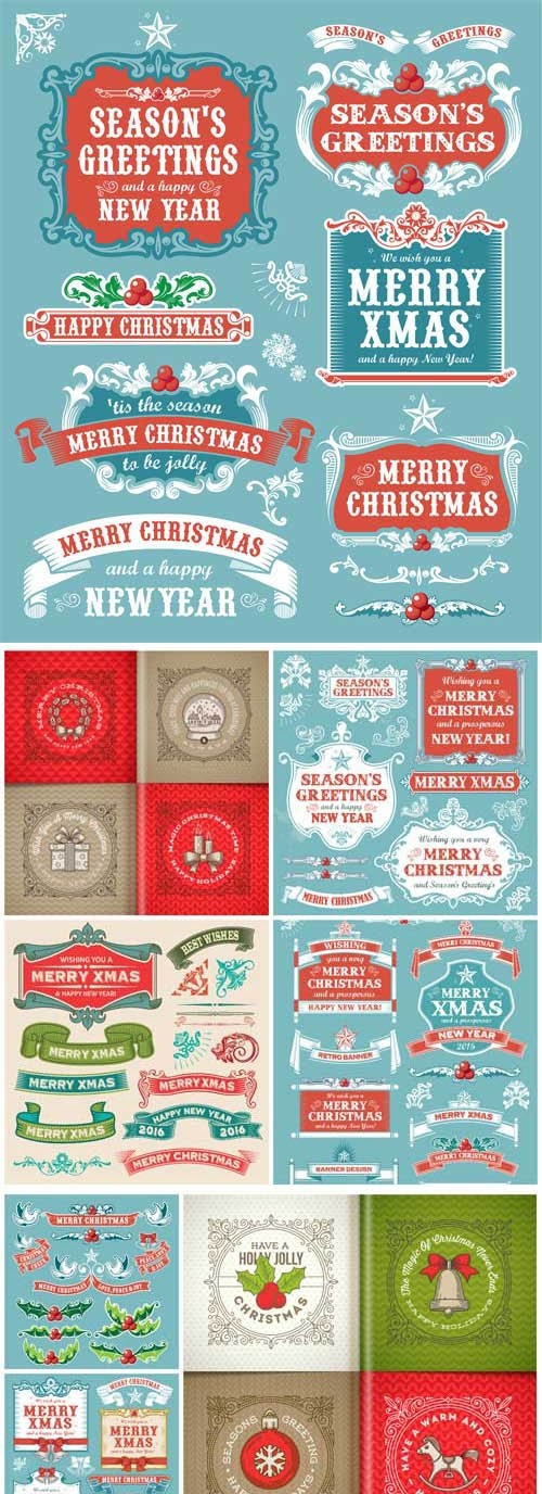 New Year and Christmas illustrations in vector - 44