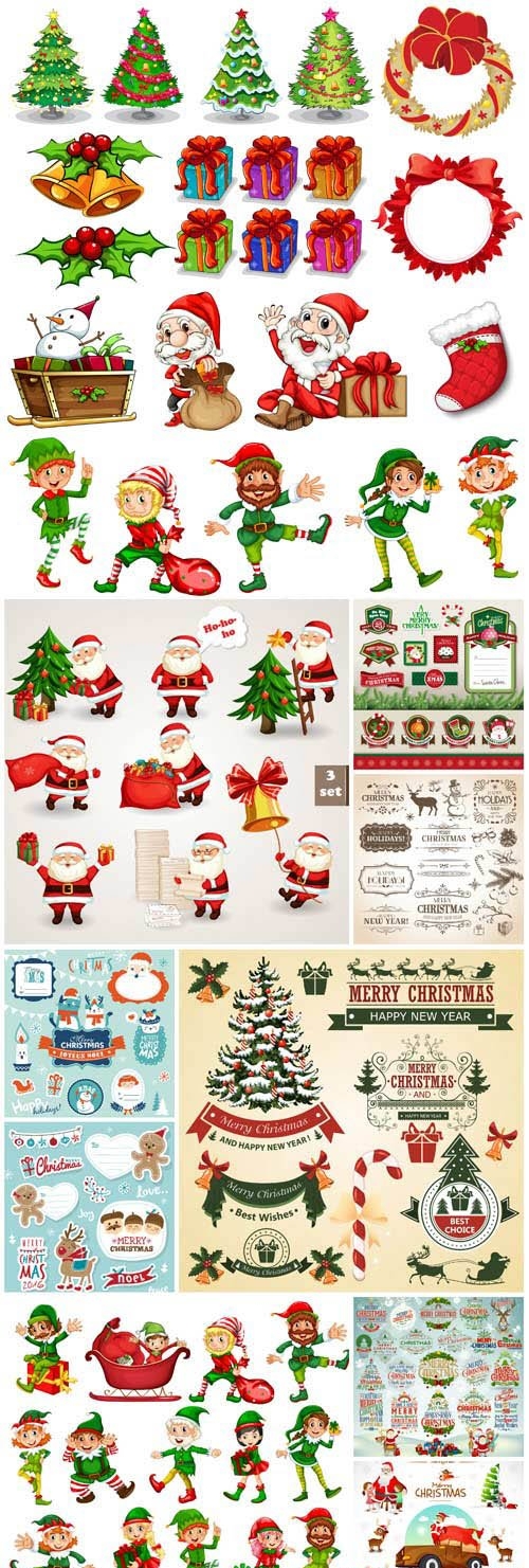 New Year and Christmas illustrations in vector - 46