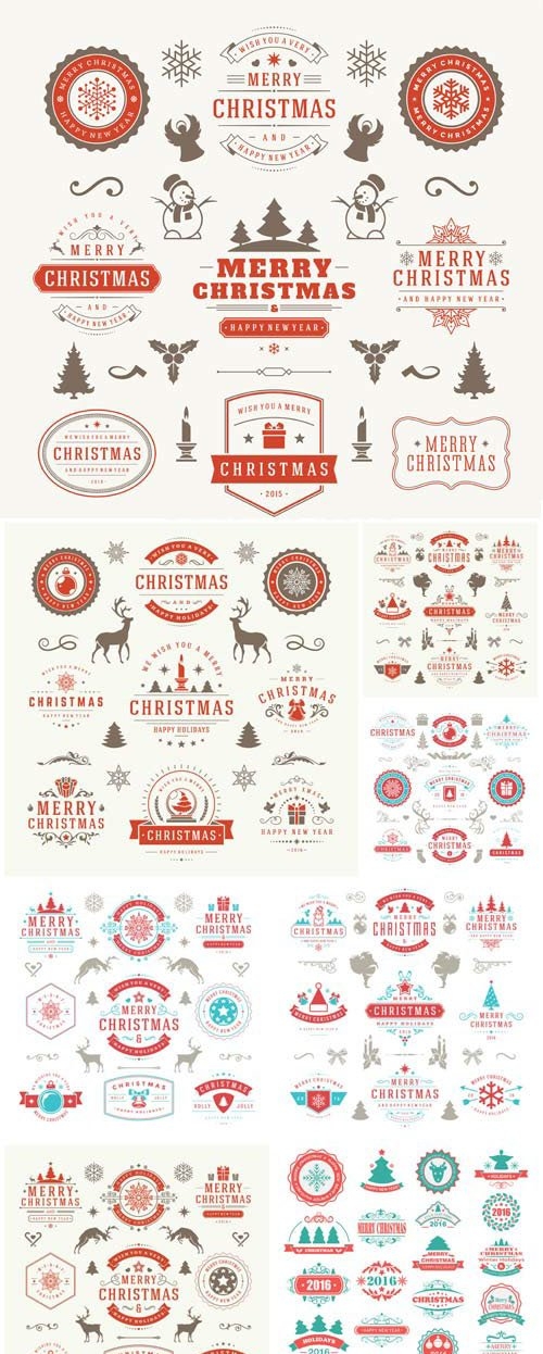 New Year and Christmas illustrations in vector - 47