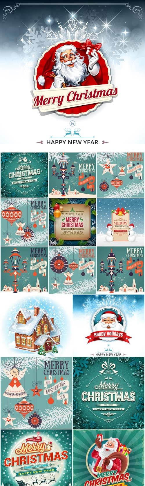 New Year and Christmas illustrations in vector 58