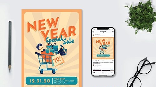 New Year Special Sale - Flyer & Instagram Post GR