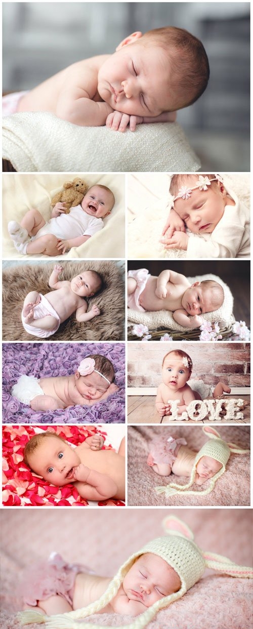 Newborn babies stock photo