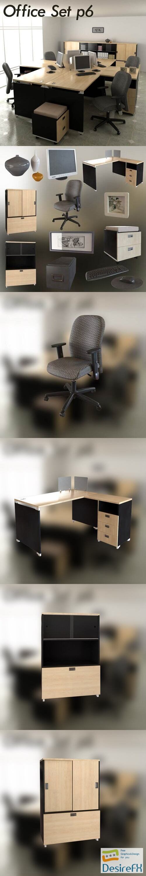Office Set P06 3D Model