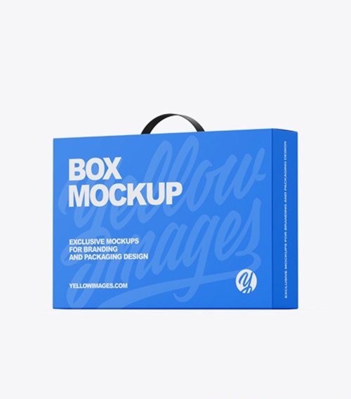 Paper Box With Handle Mockup 54722