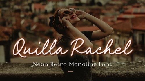 Quilla Rachel Neon Script Font