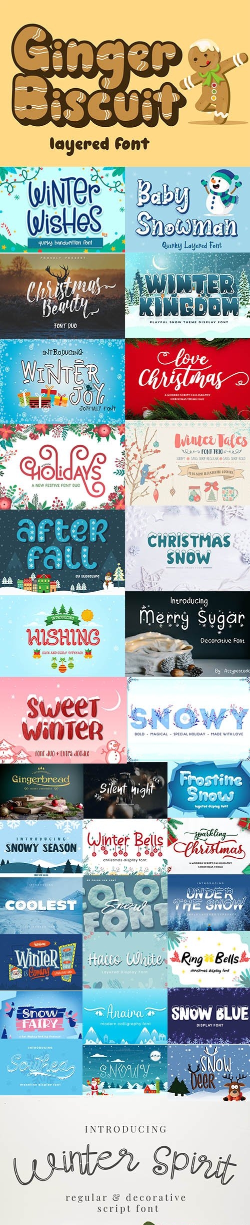 Super Pack 2020 with Christmas Winter Fonts !!!