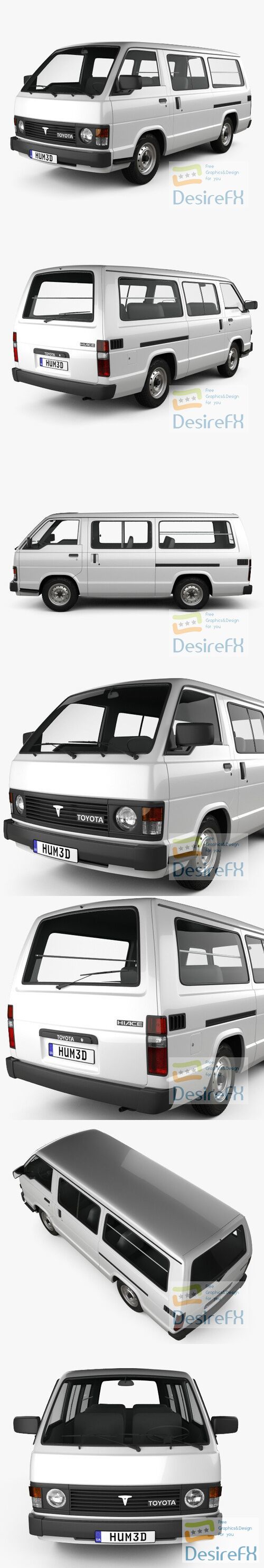 Toyota Hiace Passenger Van 1982 3D Model