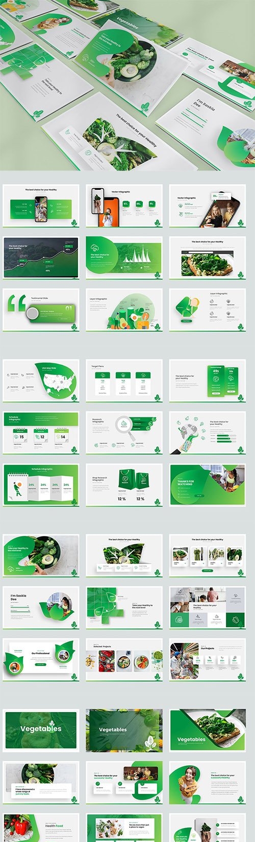 Vegetables Powerpoint, Keynote and Google Slides Template