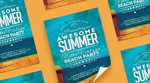 Vintage Summer Beach Party Flyer