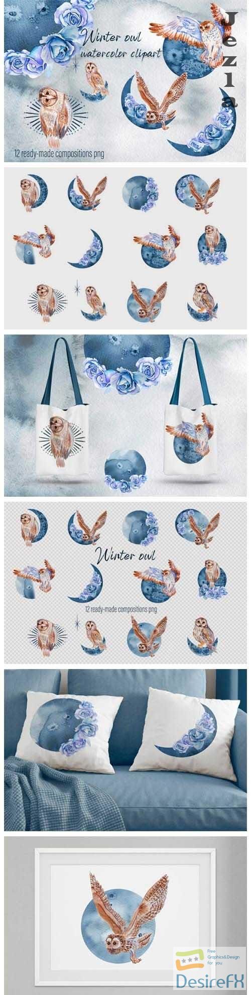 Watercolor moon clipart Magic mysterious space - 1076850