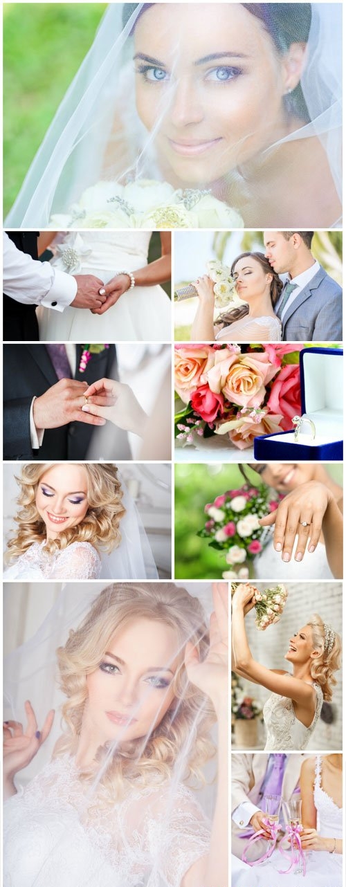 Wedding, bride and groom stock photo