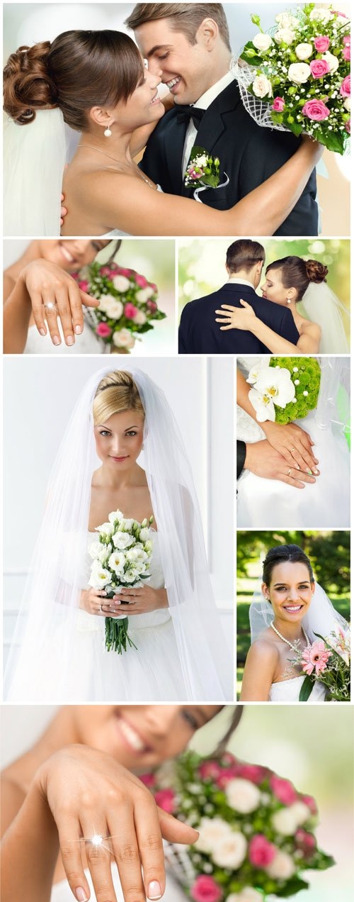 Wedding, bride and groom stock photos