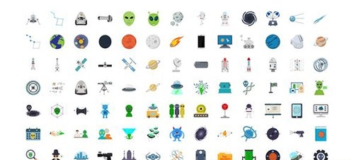 100 Space & Universe Icons 30006608