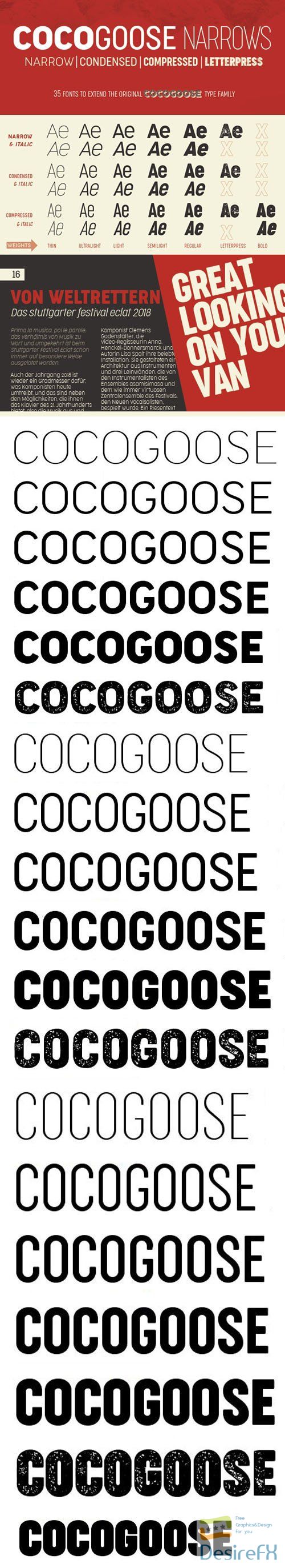 Cocogoose Narrows Font Family - Condensed, Compressed and Narrow 19-Weights