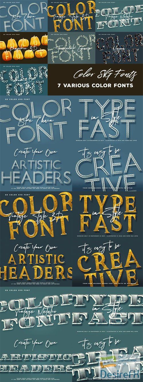 7 Color SVG Fonts Vol.3