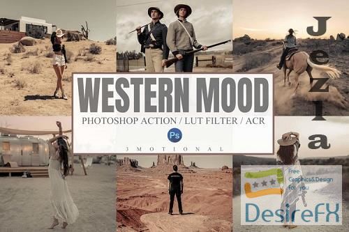 7 Western Mood Photoshop Actions, ACR, LUT Presets - 1139253