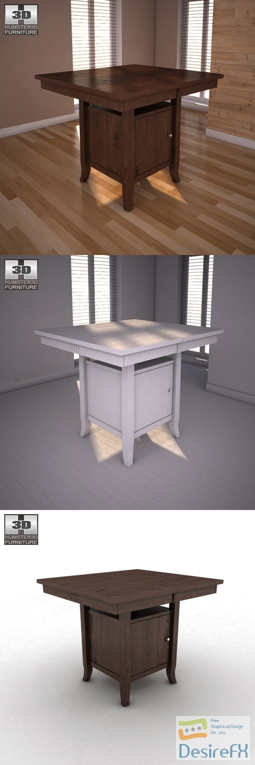 Ashley Lynx Extension Pub Table 3D Model