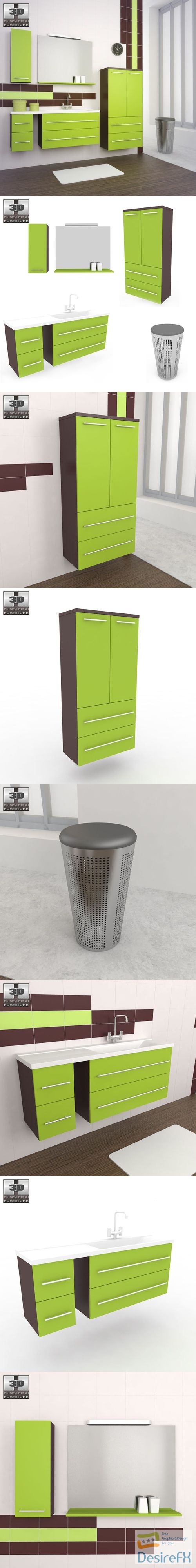 Bathroom Furniture 03 Set 3D Model