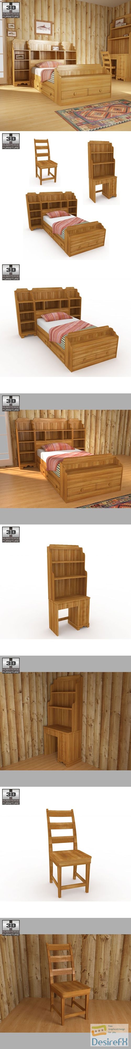 Bedroom Furniture 13 Set 3D Model