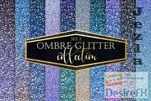 Blue Ombre Glitter Digital Paper - 1169792