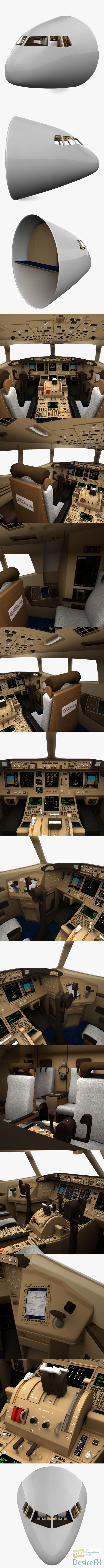 Boeing 777 Cockpit 3D Model