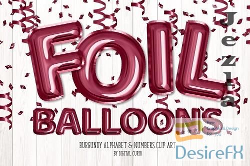 Burgundy Foil Balloon Alphabet - 5757908