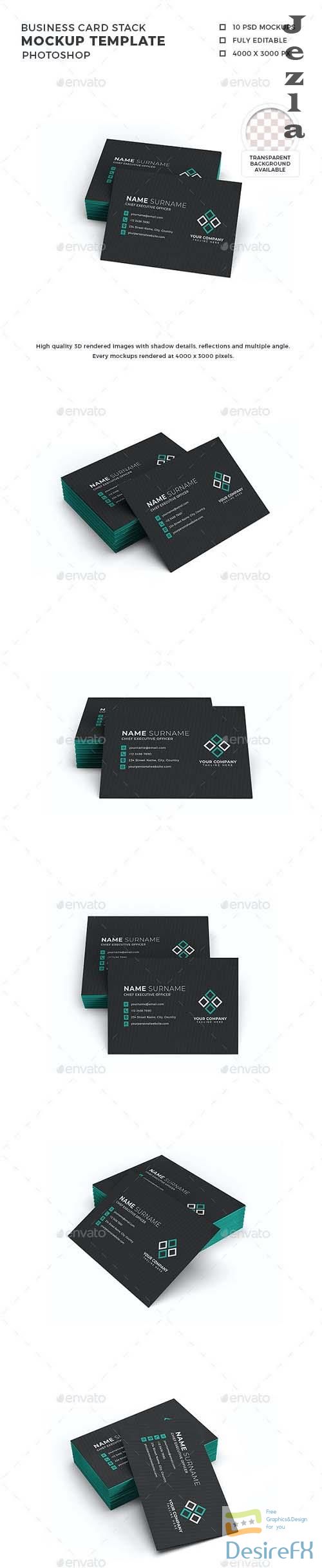 Business Card Stack Mockup Template - 30049199