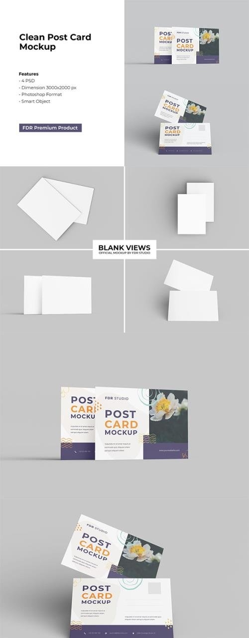 Clean Post Card Mockup