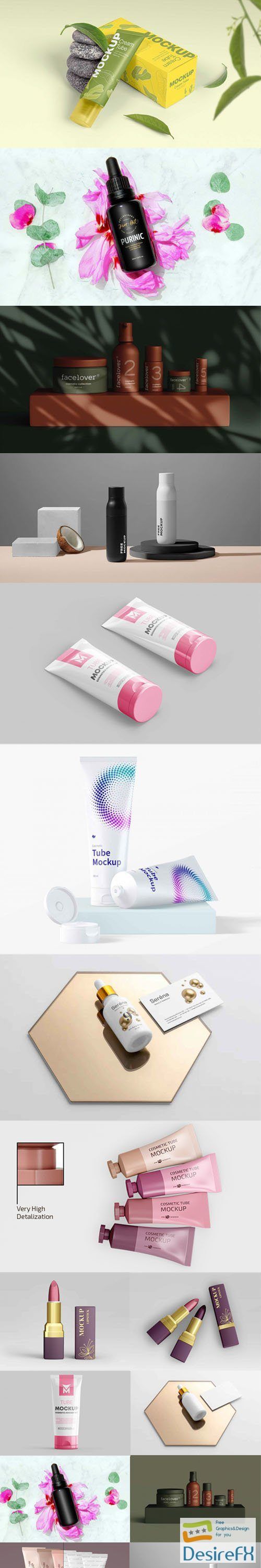 Cosmetic Products PSD Mockups Templates Collection