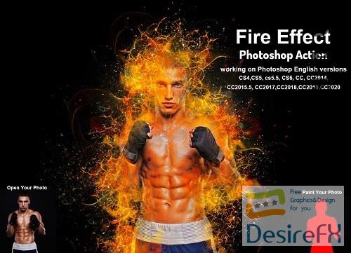 CreativeMarket - Fire Effect Photoshop Action 5735159