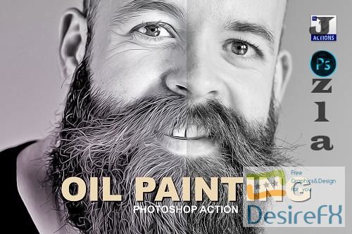 CreativeMarket - Oil painting | PSD action 5725154