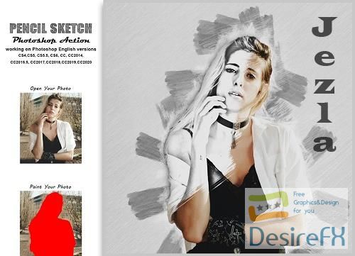 CreativeMarket - Pencil Sketch Photoshop Action Vl-2 5454321