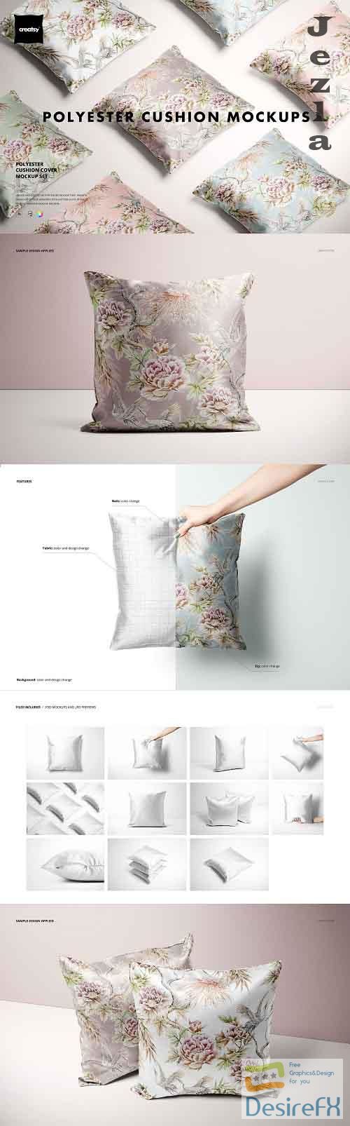 CreativeMarket - Polyester Cushion Cover Mockup Set 5729924 (Full Version)